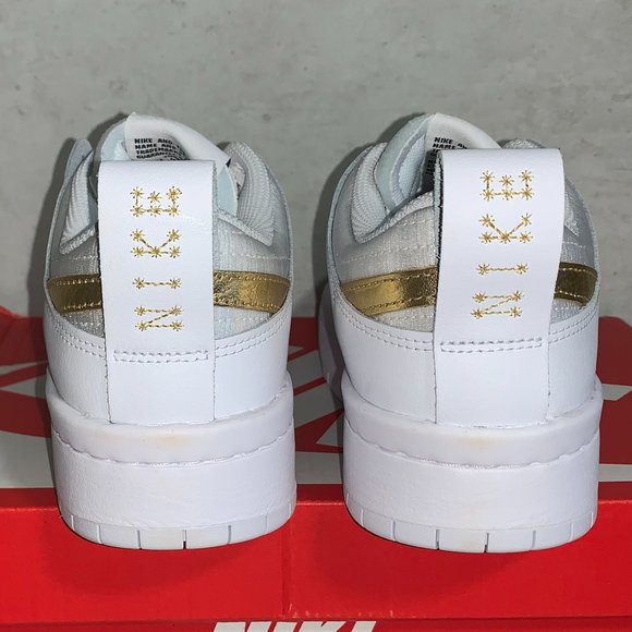 Nike Dunk Low Disrupt White Metallic Gold Size 7.5W - Picture 6 of 8
